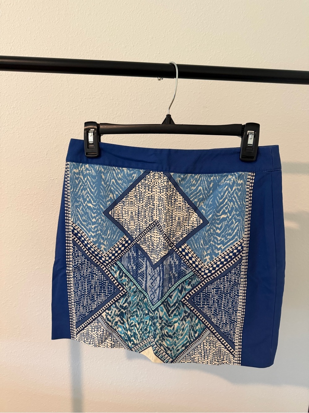 Blue Pattern Mini Skirt - Picture 2 of 2